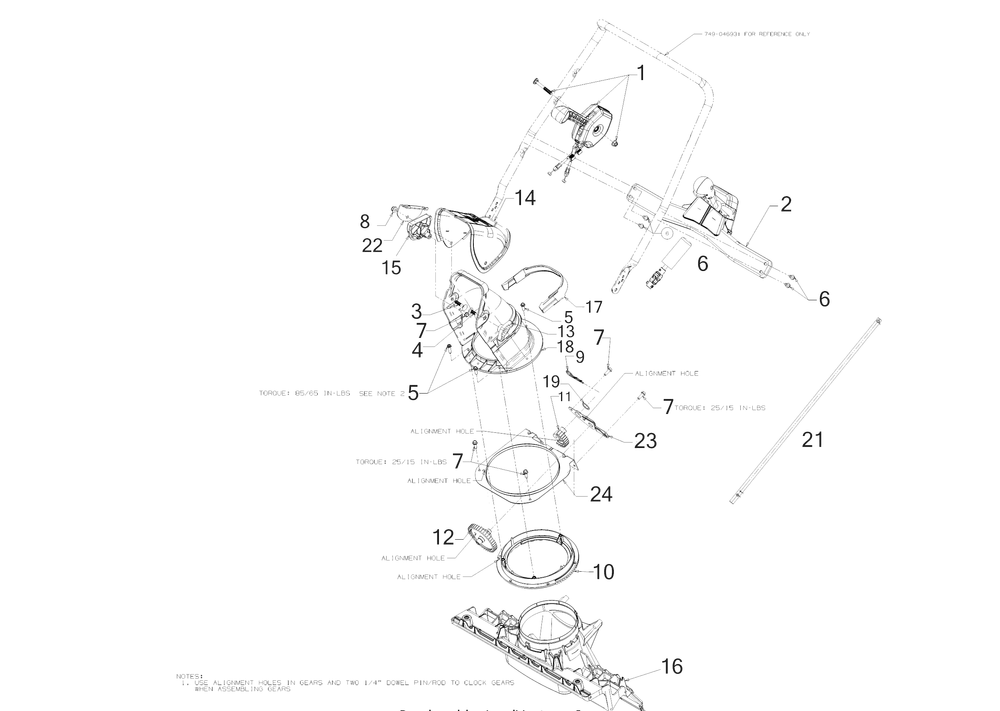 Chute Diagram and Parts List for 1X21-INCHLHP (31PM2T6C710)(2019) Cub Cadet Snow Blower